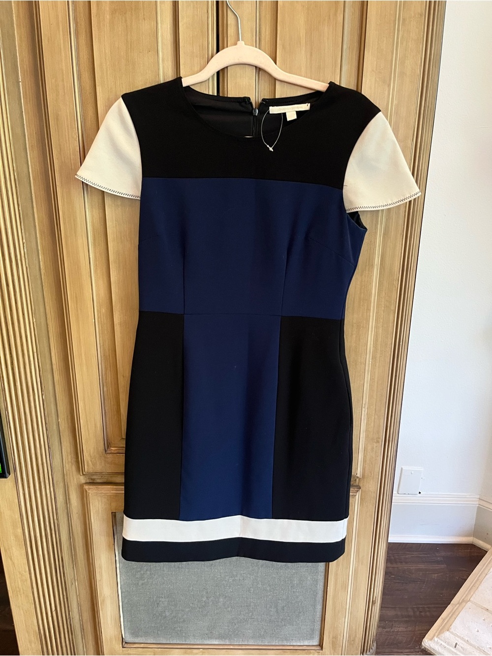 Jonathan Simkhai Colorblock Sheath Dress in Navy, Black & White 4